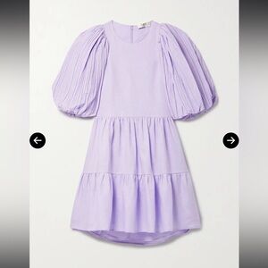SEA Bailey Broomstick Tiered Linen-Blend Dress Lavender